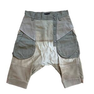 Tsumori Chisato Patchwork Drop Crotch Cropped Pants Green TM21FF753 Size 1